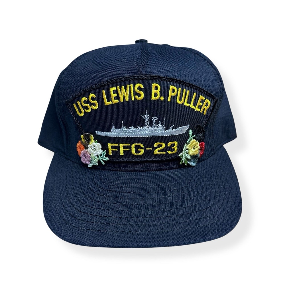 VTG USS Lewis B. Puller FFG-23 Battleship Military Snapback Trucker Hat Navy Cap
